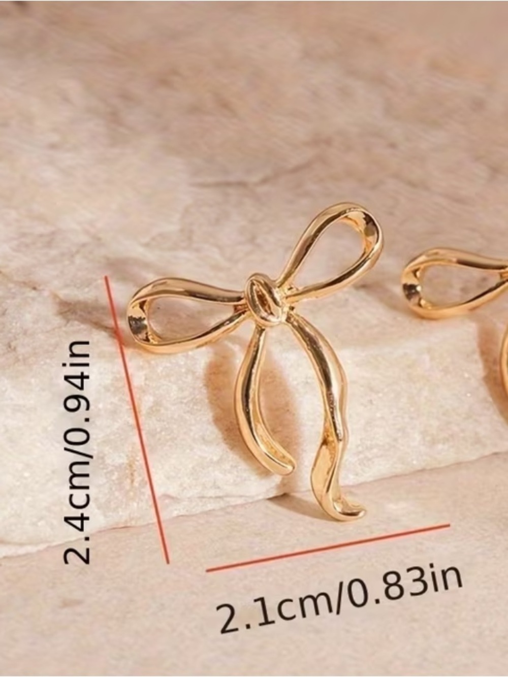 Silver Bow Drop Stud Earrings - Women Jewelry - Picture 2 of 2